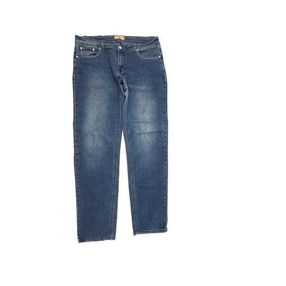 Just Jeans Straight Back Flap Pockets Women's size 10 Dark Wash Blue Denim Jeans - Picture 1 of 3